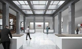 Illustration vom UBS-Hauptsitz an der Zürcher Bahnhofstrasse 45 (Bild: UBS)