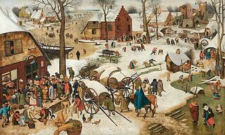 Pieter Brueghel d. J. (1564-1638), nach Pieter Brueghel d. Ä. (1520–1569), Die Volkszählung in Bethlehem, 1607.