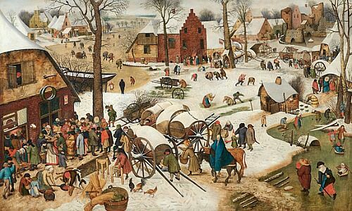 Pieter Brueghel d. J. (1564-1638), nach Pieter Brueghel d. Ä. (1520–1569), Die Volkszählung in Bethlehem, 1607.