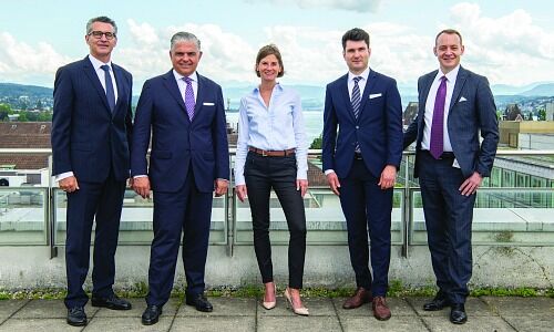 Das UHNWI Competence Center der LGT Bank Schweiz: Benjamin Vetterli, Riccardo Petrachi, Patricia Ordody, Elias Lipp, Mark Schindler (v.l.n.r)