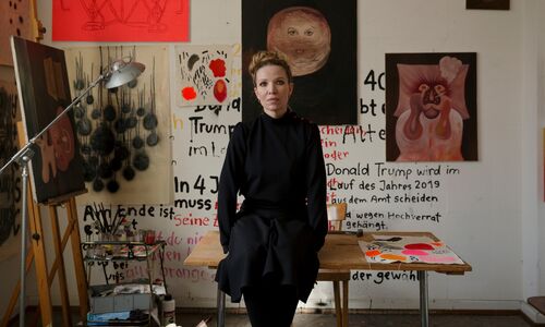 Karoline Schreiber in ihrem Atelier. (BIld: Daniel Sutter)