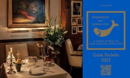 Links: Hummer- und Austernbar in Zürich. Rechts: Aktueller Guide Fischelin. (Bilder: zVg)