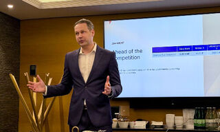 Oliver Buomberger, COO & Deputy CEO Saxo Bank Switzerland an der PK. (Bild: Dominik Buholzer/finews.ch)