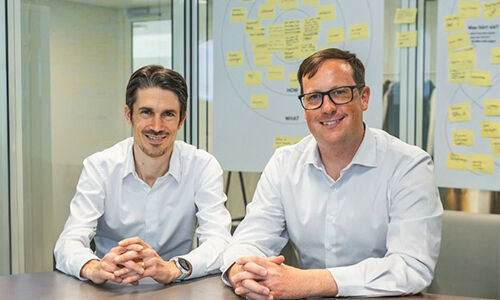 finpension-Gründer Beat Bühlmann, Präsident, und Ivo Blättler, CEO (Bild: Finpension)