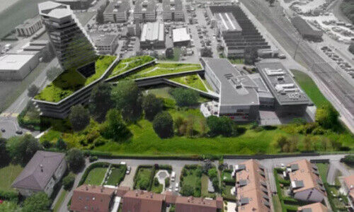 Geplanter erweiterter Swissquote-Hauptsitz in Gland (Bild: Ja-Komitteee)