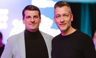 Mathias Imbach (links), Co-Founder von Sygnum und CV VC-CEO Mathias Ruch bei der Präsentation des CV VC Top 50 Reports in Davos. (Bild: zVg)