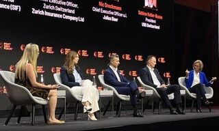 Jessica Renier, Institute of International Finance, Daniela Stoffel, SIF, Juan Beer, Zurich, Nic Dreckmann, JB, Sabine Keller-Busse, UBS (Bild: finews)