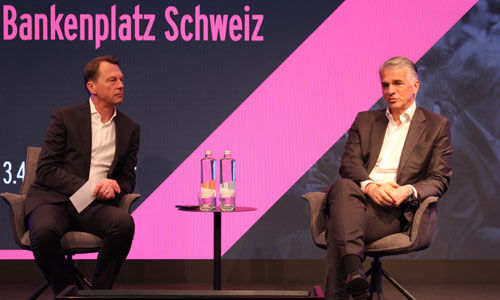 Dirk Schütz, Chefredaktor der «Bilanz» (links) und UBS-CEO Sergio Ermotti (Bild: Finews)