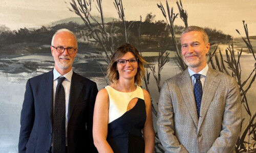 Umberto Tabaldo Togna, Chairman, Monica Malnati, Luca Venturini, CEO (von links)