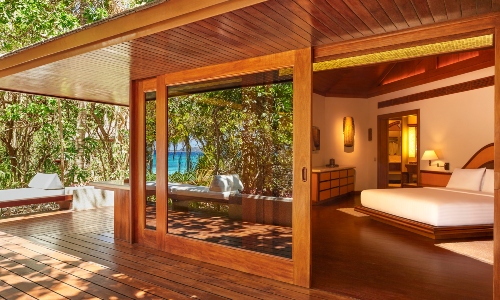 Amanpulo,Philippines - Accommodation, Beach Casita, Bedroom and Deck